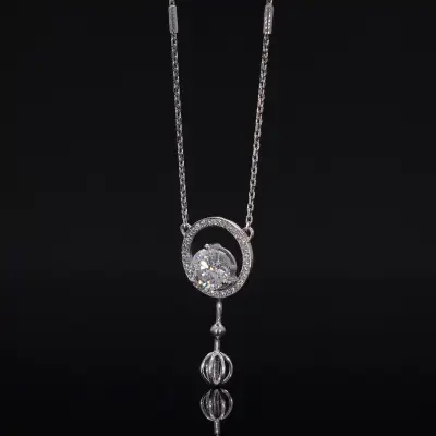 Lab Grown Diamond Round Halo Pendant