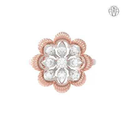 Saraswati Ring (CI. Zaveri) 0.474 CTW 9 PCS VS1 Lab Grown Round Diamond  Ring