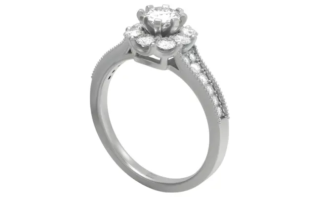 Ziya Ring(CI. Zaveri)- 1.04 CTW 23 PCS VS1 Lab Grown Round Diamond Ring