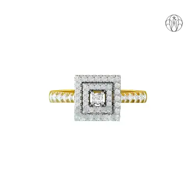 Vedika Ring (CI. Zaveri)-  0.67 CTW 53 PCS VS1 Lab Grown Round Diamond Geometric Design Ring