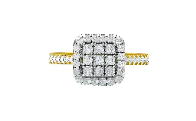 Taneira Ring (CI. Zaveri)- 0.857 CTW 43 PCS VS1 Lab Grown Round Diamond Ring