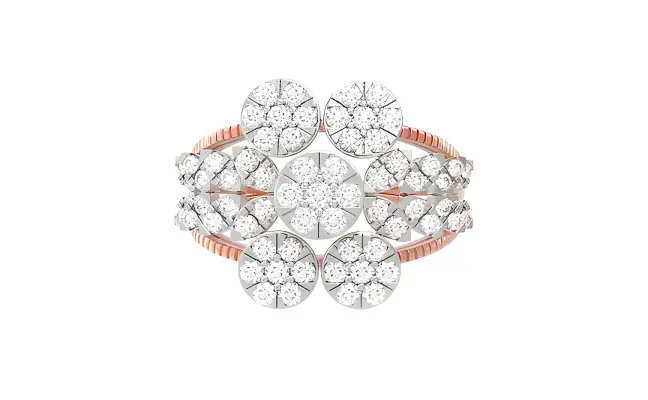 Samriddhi Ring (CI. Zaveri)- 0.987 CTW 67 PCS VS1 Lab Grown Round Diamond Ring