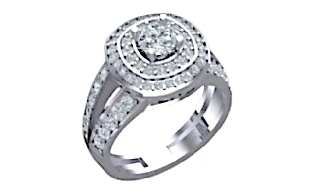 Liora Ring (CI. Zaveri)- 1.448 CTW 63 PCS VS1 Lab Grown Round Diamond Geometric Design Ring