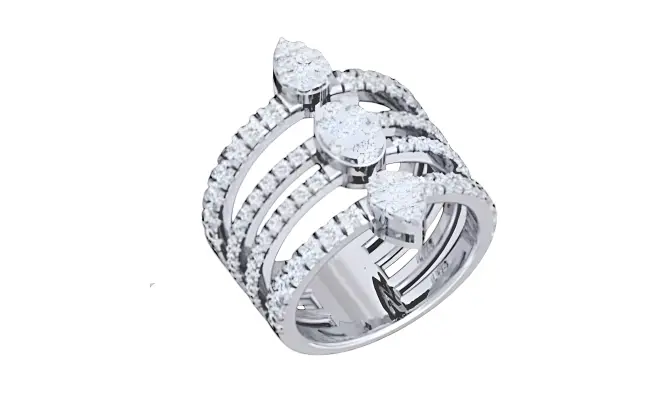 Aurelia Ring(CI. Zaveri)-  1.983 CTW 87 PCS VS1 Lab Grown Round Diamond Statement Ring