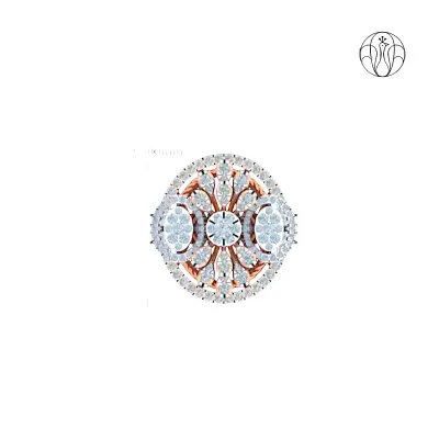 Aadira Ring (CI. Zaveri)- 1.779 CTW 155 PCS VS1 Lab Grown Round Diamond Designer Floral Ring
