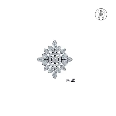 Celestia Ring (CI. Zaveri)- 2.29 CTW 131 PCS VS1 Lab Grown Round Diamond Floral Cluster Ring