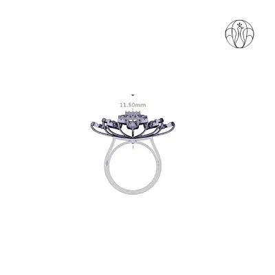 Celestia Ring (CI. Zaveri)- 2.29 CTW 131 PCS VS1 Lab Grown Round Diamond Floral Cluster Ring