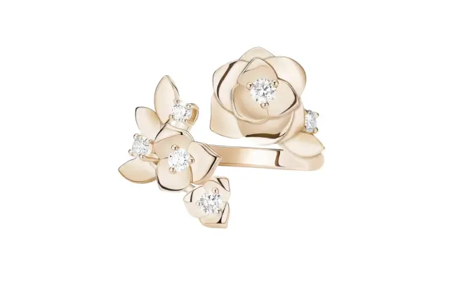 Meher Ring (CI. Zaveri)- 0.39 CTW 6 PCS VS1 Lab Grown Round Diamond Minimal Floral Ring