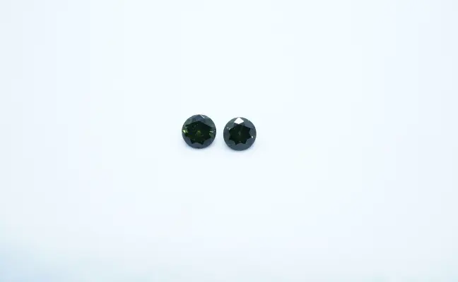 2.40 ct Round Green Zircon Pair