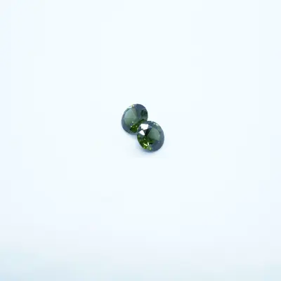 2.40 ct Round Green Zircon Pair