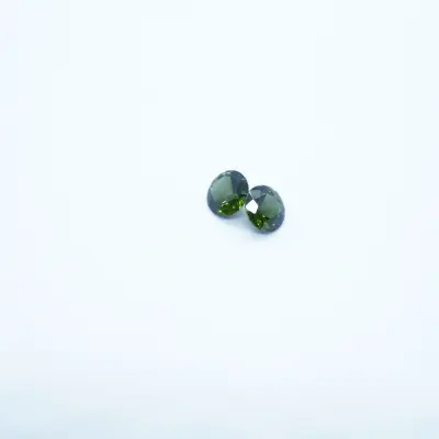 2.40 ct Round Green Zircon Pair