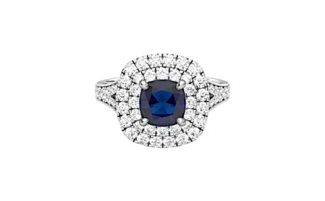 Diana Sapphire Ring (CI. Zaveri)- 0.7 CTW 72 PCS VS1 Lab Grown Round Diamond Ring