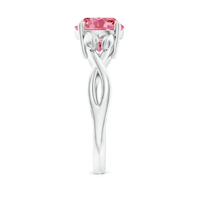 Solitaire Lab Grown fancy Intense Pink Diamond Ring