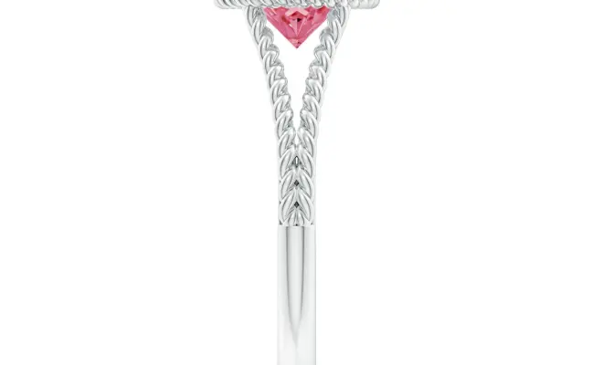 Round Solitaire Lab Grown Pink Dianomd Ring