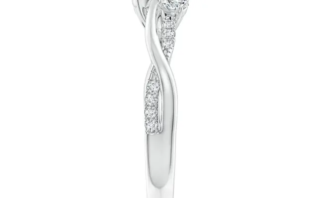 Nature Inspired Pink Diamond Twisted Vine Ring