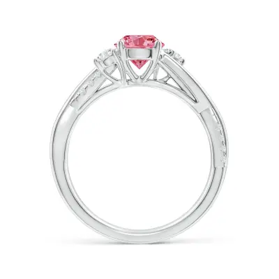 Nature Inspired Pink Diamond Twisted Vine Ring
