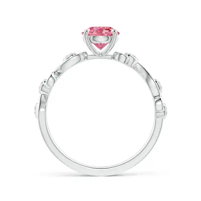 Pink  Lab Grown Ivy Scroll Ring