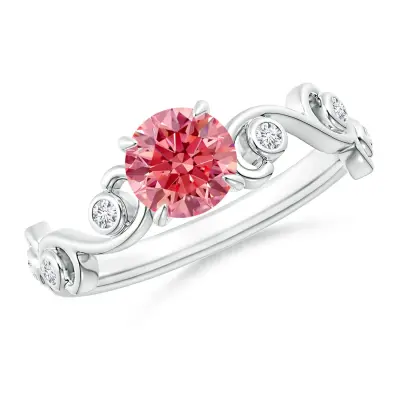 Pink  Lab Grown Ivy Scroll Ring