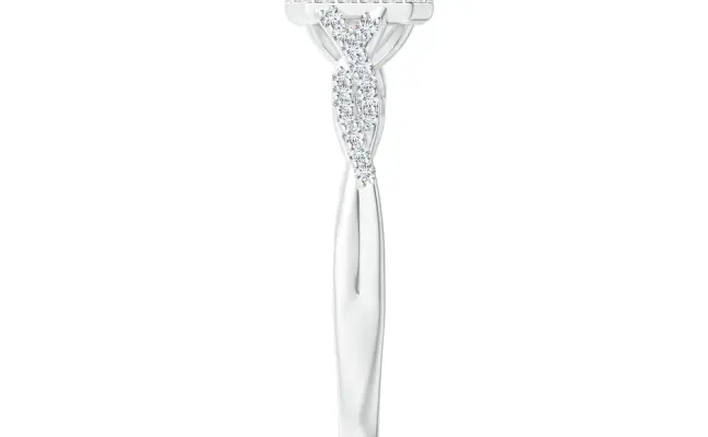 Emerald Morganite Pink Lab Grown Diamond Engagement ring