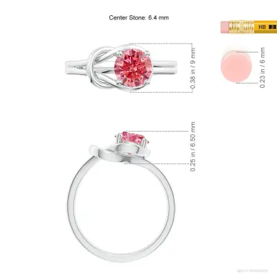 Solitaire Pink Round Diamond Ring