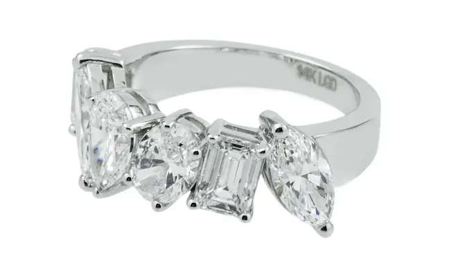 Multi Shape White Diamond Ring