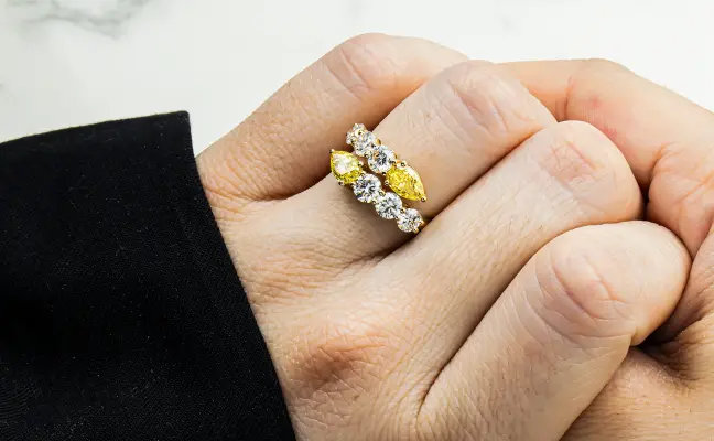 Yellow Pear Vintage Ring