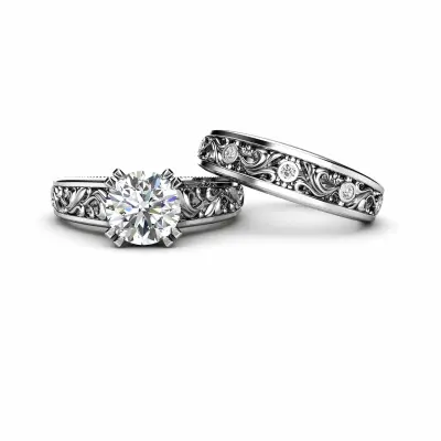 Round Vintage Lab Diamond So;itare Ring