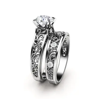 Round Vintage Lab Diamond So;itare Ring