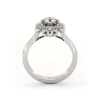 Floral Set Diamond Engagement Ring