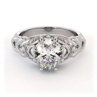 Oval Finger Uniqe Lab Diamond engagement Ring