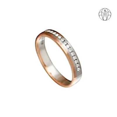 Edward Grace (CI Zaveri)- 0.016 CTW 21 PCS VS Clarity Lab Grown Round Diamond English White Gold Wedding Ring