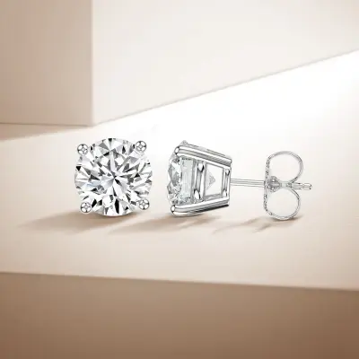 4.00 CTW Lab Grown Diamond Stud Earrings White Gold