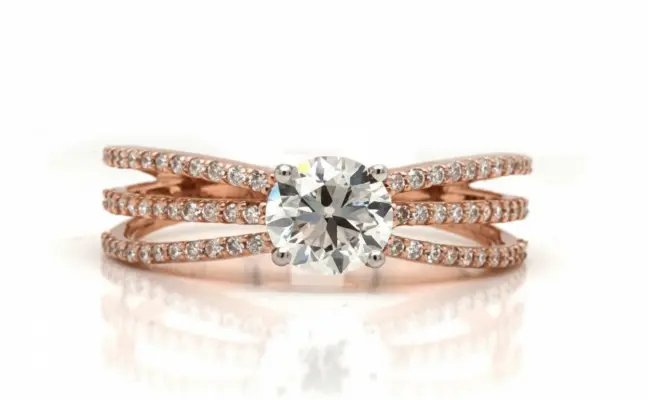 Rosy Radiance 0.96 CT Natural Diamond Solitaire Ring in Romantic Rose Gold