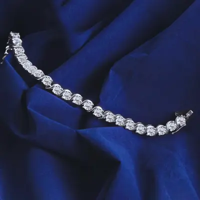 Brilliant Round Cut Lab Grown Diamond Tennis Bracelet