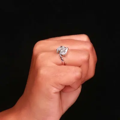 Pear Cut Toi Et Moi Lab Grown Diamond Ring