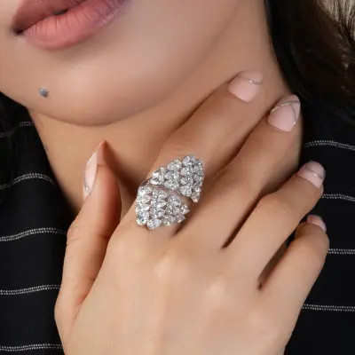 Pear-cut Lab-grown Diamond Bypass Ring