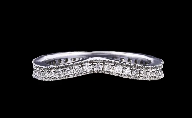 Curved Pavé Lab Grown Diamond Wedding Ring