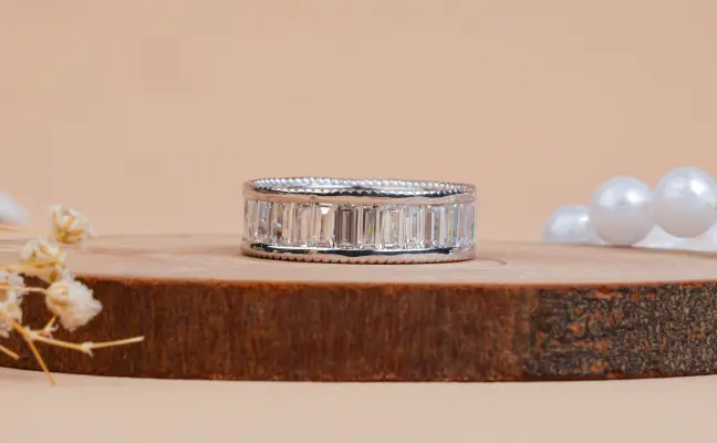 Baguette Lab-Grown Diamond Full Eternity Wedding Band