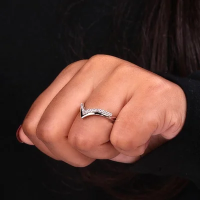 Curved Diamond Wedding Band