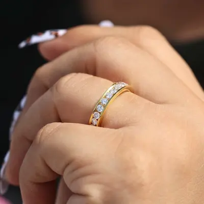 Classic Round Cut Lab Diamond Eternity Ring