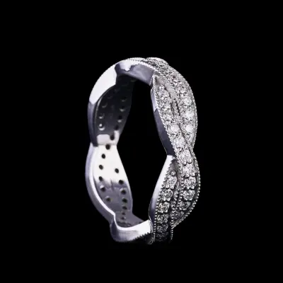 Twisted Diamond Eternity Band Ring