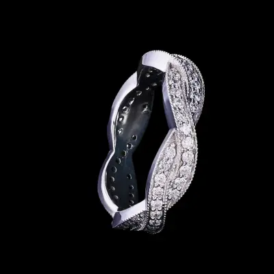 Twisted Diamond Eternity Band Ring
