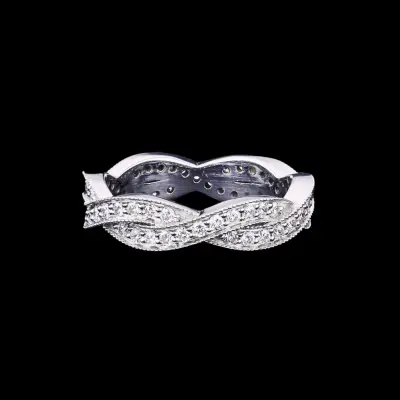 Twisted Diamond Eternity Band Ring