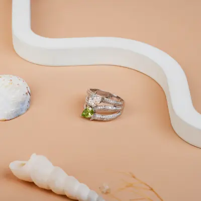 Crossover Multi Layered Pear Cut Diamond Cocktail Ring
