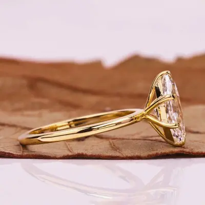 Dutch Marquise Lab Grown Diamond Solitaire Ring