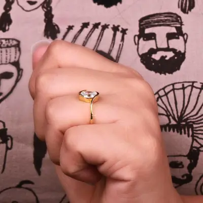 Oval Cut Lab Grown Diamond Bypass Engagement Ring