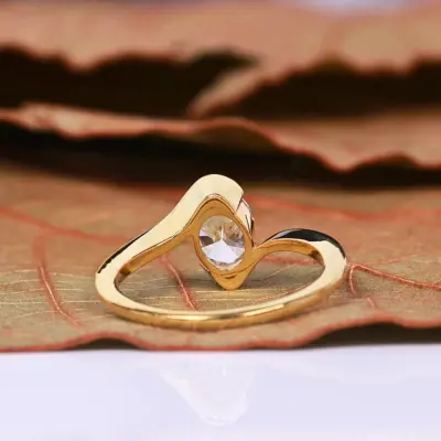 Oval Cut Lab Grown Diamond Bypass Engagement Ring