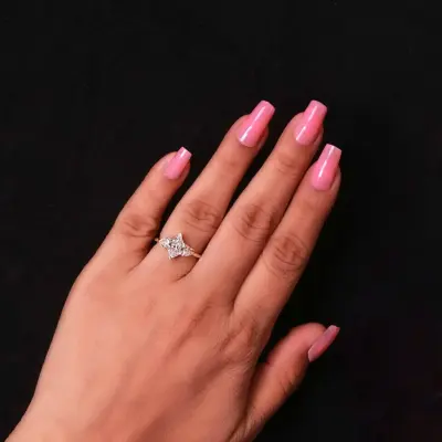 Dutch Marquise Cut Three Stone Lab Grown Diamond Engagement Ring