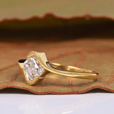 1 Carat Asscher Cut Lab Grown Diamond Ring
