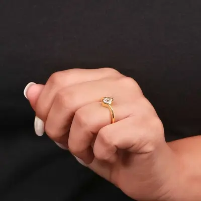 1 Carat Asscher Cut Lab Grown Diamond Ring